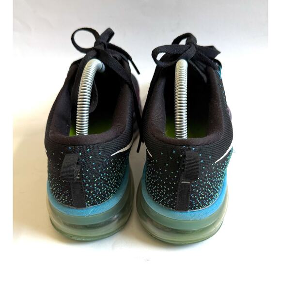 Nike Flyknit Air Max Running Walking Casual Sneaker Black Blue Purple Size 8.5 - Picture 2 of 8